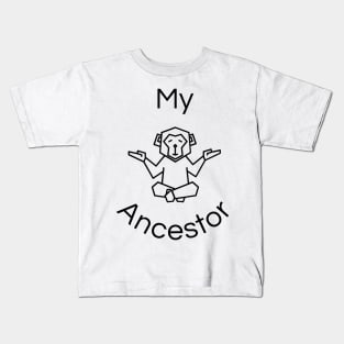 My Monkey Ancestor | A Humorous and relaxing Illustration of a Primate Kids T-Shirt